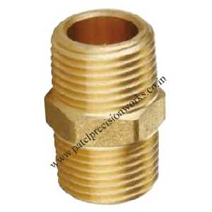 Brass Male Connector- Equal Hex Nipple BSP Threads